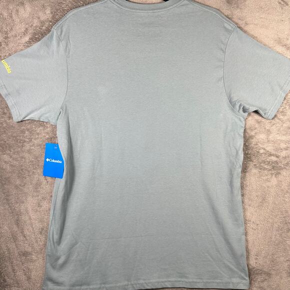 NWT Columbia Men's L Shirt Tribe Graphic Stone Blue Sportswear Cotton - Picture 7 of 7